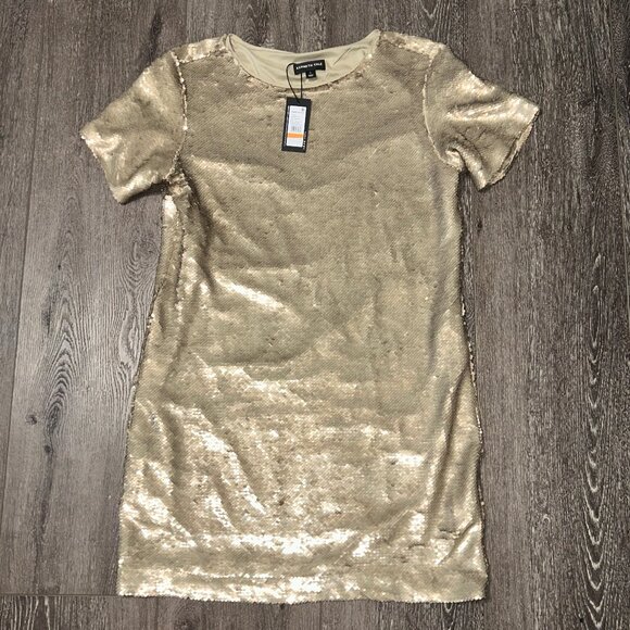 Kenneth Cole Sequin Shirt Dress Women's Party Dress Bronze S Small BRAND NEW NWT - Picture 3 of 8